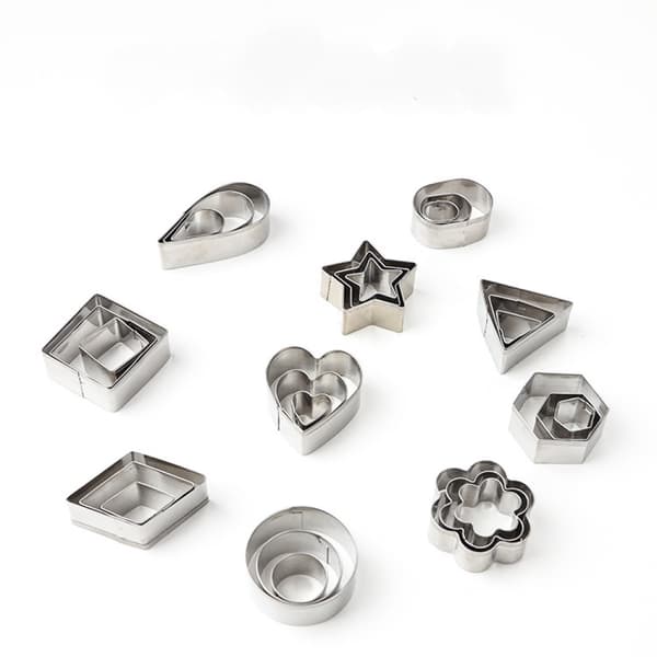 ##/Mini kakformar, 30-delars set med geometriska kakformar##/