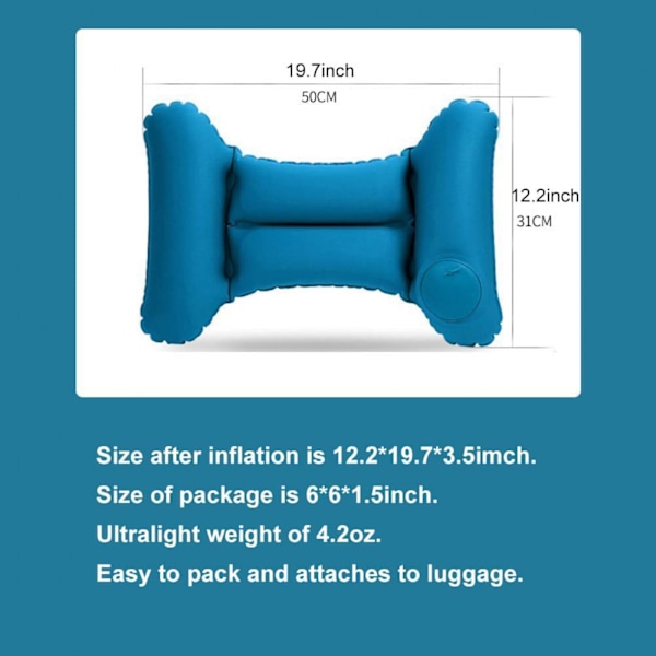 ##/Reisepute 1 stk Oppblåsbar Lumbar Pute. Bærbar Lumbar Pute##/