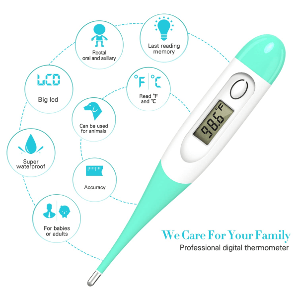 Digital Vandtæt Medicinsk Baby Termometer (Farveforskel