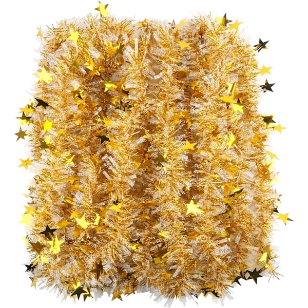 20M Guld Chunky Juleglimmerguirlande med Stjerne til Jul