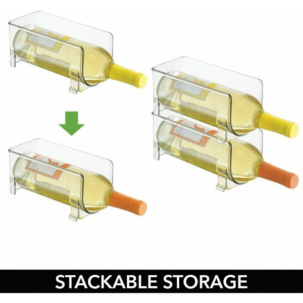 flaskeholder sæt med 2 – stabelbar plastik flaskeholder til flasker