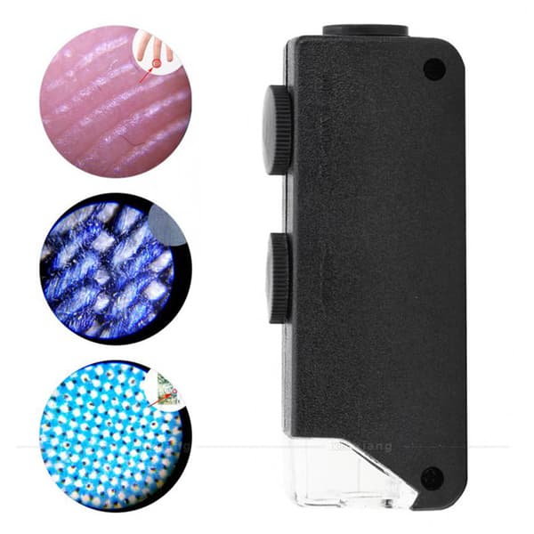 ##/Fickmikroskop 60-100X Zoom Bärbar Zoom LED-belyst Förstoringsglas Mini Optiskt Förstoringsglas för Observation##/