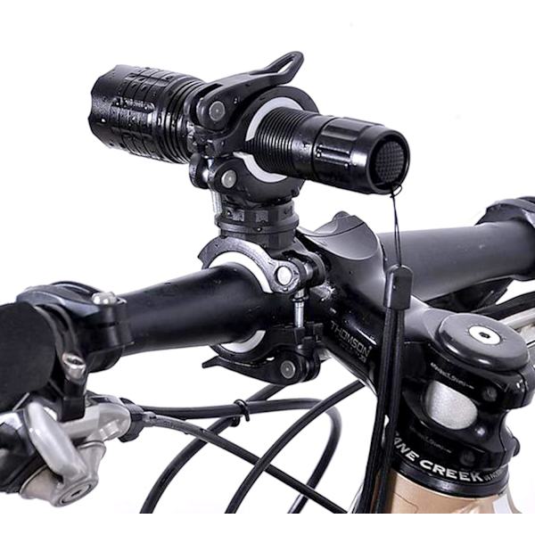 2 stk. Cykel Lygte Holder Klip Sort og Hvid Cykel Lommelygte H