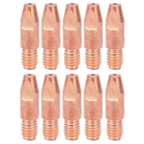 10 stk. M6 Ledende Dyse Rød Kobber Svejselampe Kontakttips Tilbehør 36KDx1,2 mm