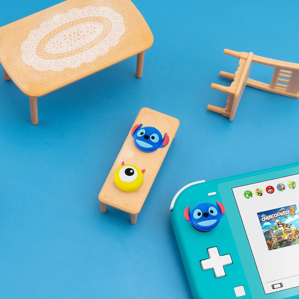 Grip Caps Kompatibel med Switch & Switch Lite, Blå Syning (4 stk)