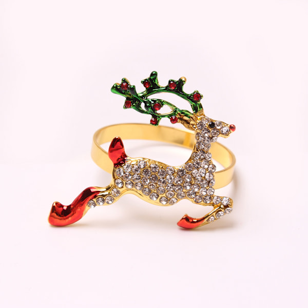 ##/6 Stykke Jule Servietringe - Diamantbesat Elg, Unik N##/