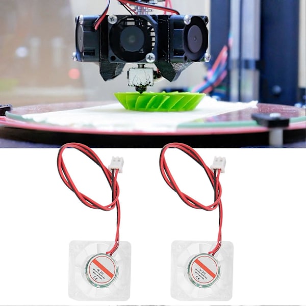 2 stk. 3D-printer køleventilator til V6 Hotend Transparent køler Industritilbehør 301024V