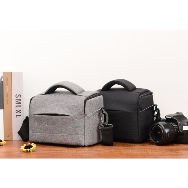 (svart) SLR-kameraväska Vattentät Digital Camera Shoulder Bag Pro