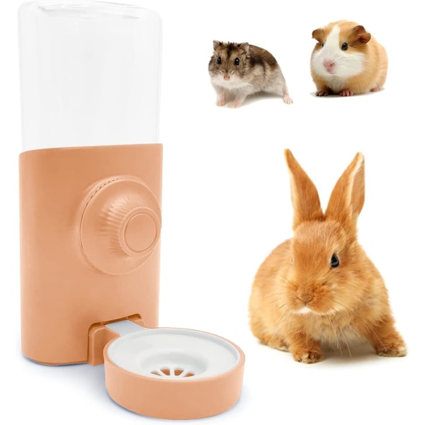 Rabbit Water Dispenser (Pink), 600ML Hanging Automatic Rabbit Dr