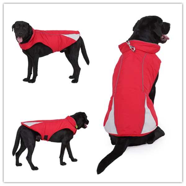 M Hoodie Stor Varm Bomulls Hundtröja Husdjurströja Kostym Hundjacka Kappa Jumpsuit Röd & Vit
