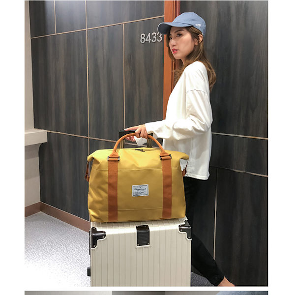 ##/Reiseveske for trening, duffelbag for korte turer, gul##/