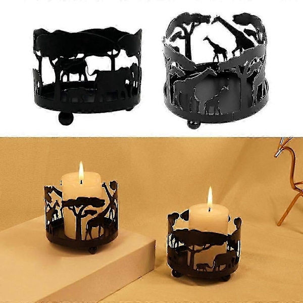 Kreativ ljusstake i metall, heminredning, giraffdesign, ljusstake