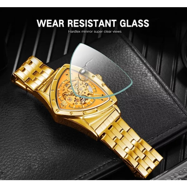 ##/Mekanisk klocka Triangulär armbandsur helt urholkat design##/