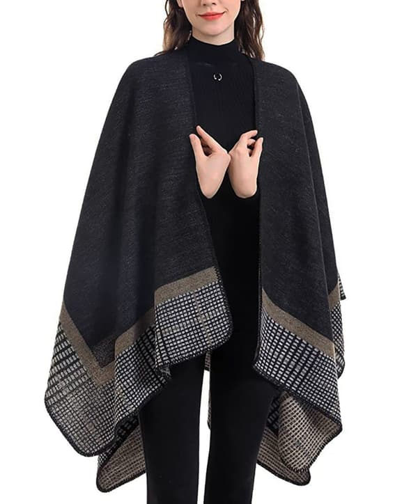Strikket poncho XXL tørklæde Elegant blød poncho 1 stk. til at holde varmen