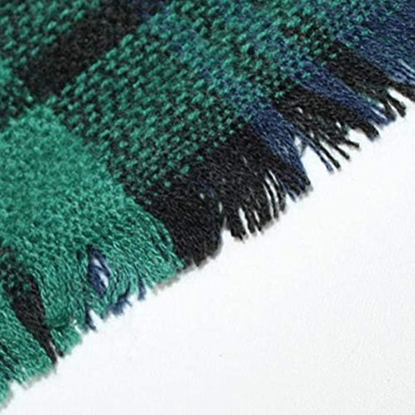 Grøn Dame Scarf Stor Ternet Akryl Uld Lang Varmt Scarf Vogu