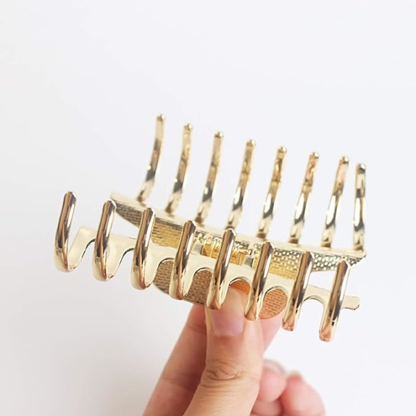 Pige-modelleret retro hårklips i legering (guld), stor hårklips