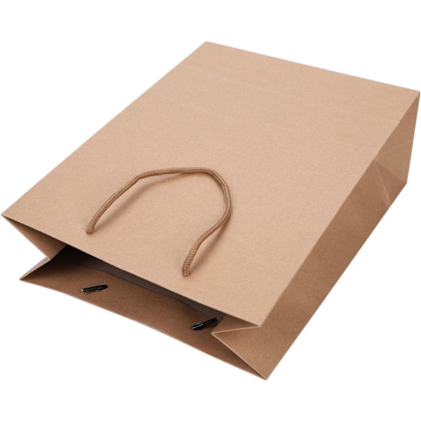 10 Stykker Kraftpapirposer Store Julegaveposer Håndtaske med