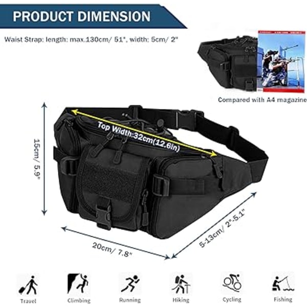 Tactical Waist Bag Military Waist Pack Molle Bumbag Fanny Pack f