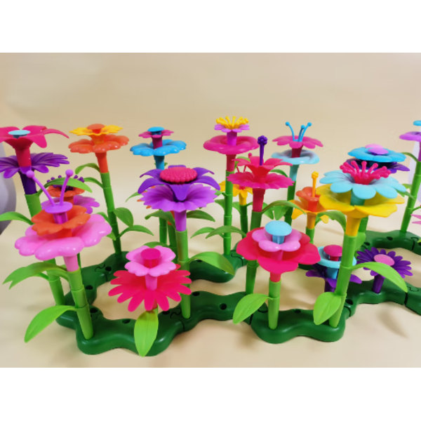 Blomsterträdgård Byggleksaker för Flickor 3 4 5 6 År Gamla, DIY Bukett