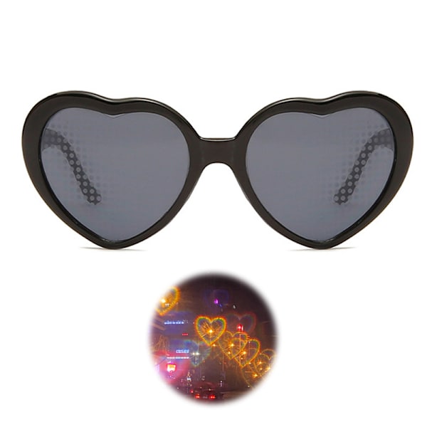 /#/Hjerteffektbriller 4-pak Special Effect Briller 4 Farver Romantisk Hjerteformet Interessant Effekt 3D Solbriller til Bar Natklub/#/