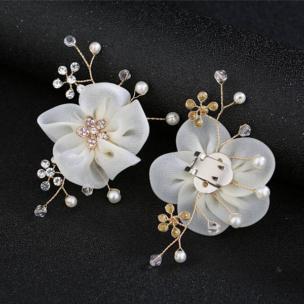 1 Par Kristall Rhinestone Pärlade Skoklipp Bröllopssko Spännen D