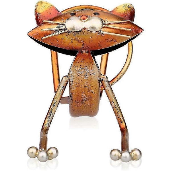 Vinställ i metall Yoga Katt Flaskställ Skulptur Dekoration Heminredning Hantverk