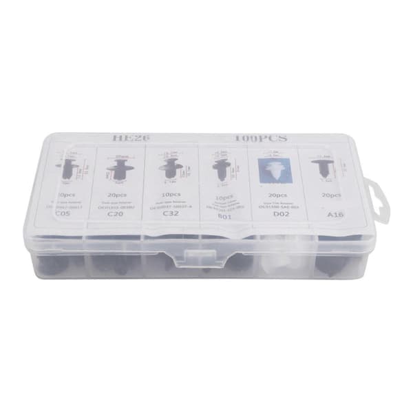 100 stk. Bil Dørkort Panel Trim Clips Kofanger Fastgørelse Holder Push Rivet Kit Universal