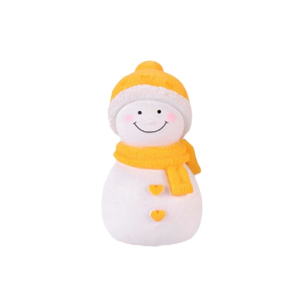 Dockhusdockor Härlig Miniatyr Bonsai DIY Par Snögubbe Modell Figurin Landskapsdekor Yellow Hat Snowman