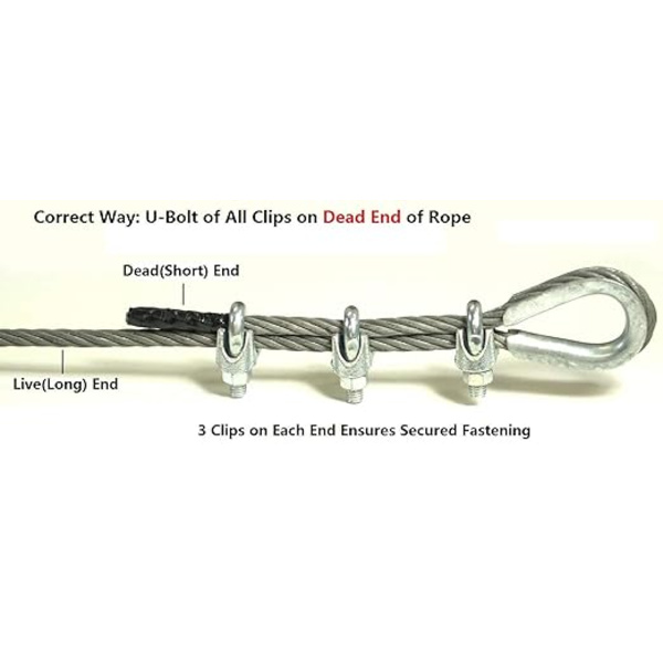 Wire Rope Clip Kabelklemme 304 Rustfrit Stål U-Bolt Saddel Fas