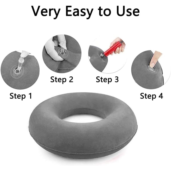 2 stycken Donut Sittdyna, Uppblåsbar Ring Sittdyna, Uppblåsbar
