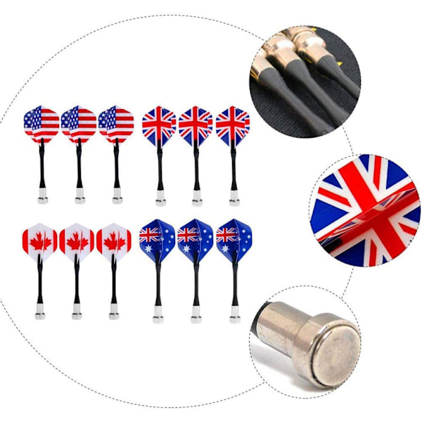 ##/12 st Plastmagnetiska Dartpilar för Magnetisk Darttavla##/