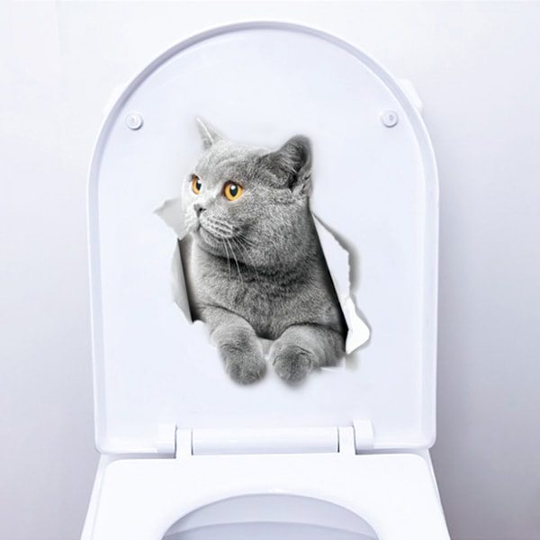 /#/Seinänkoriste-esine kissat kissanpennut seinätarra wc-setti 2 kpl/#/