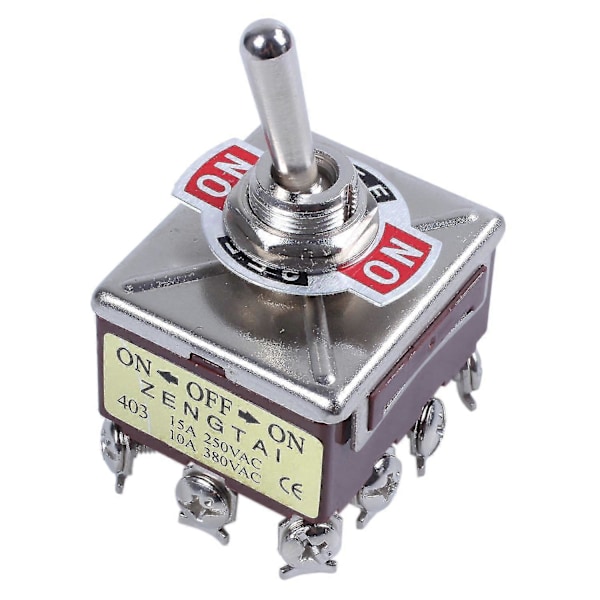 AC 380V 10A On/off/on 3-asentoinen 12-nastainen lukittava vaihtokytkin 4PDT