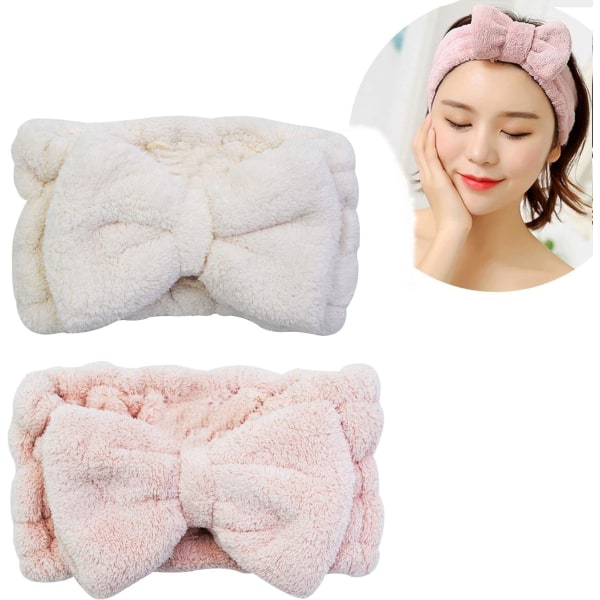 (Typ 2) 2-pack Mikrofiber Justerbara Elastiska Hårsnoddar med Rosett