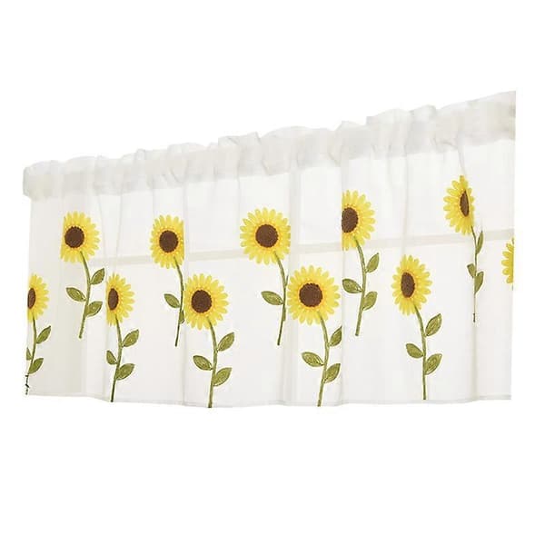 Gardin Solros Broderad Dekorativ Polyester Kort Skir Gardin för Hemmet 80*50cm