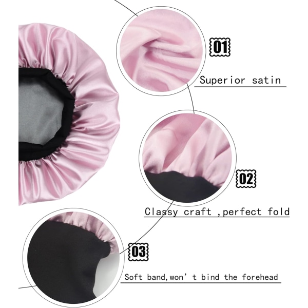 Satin Elastisk Sovhuva med Bredt Band för Håret