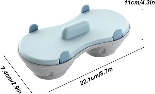 1 styck Dubbelkoppig Äggkokare (Blå), Mikrovågsugnsäggkokare, Mikrovågsugn