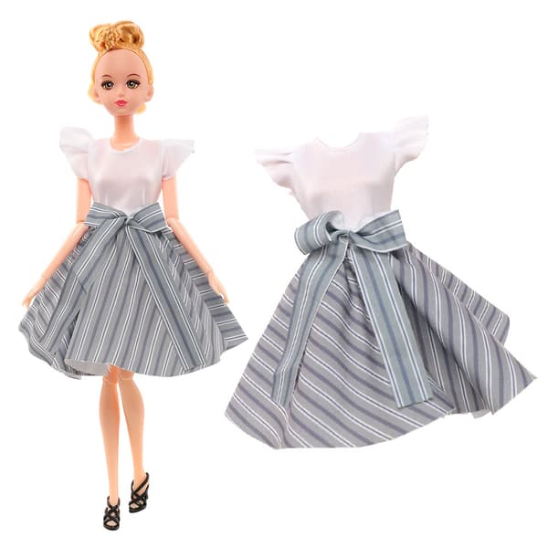 Barbie modetøjskostume, 10 dele, 10 dukketilbehør, til