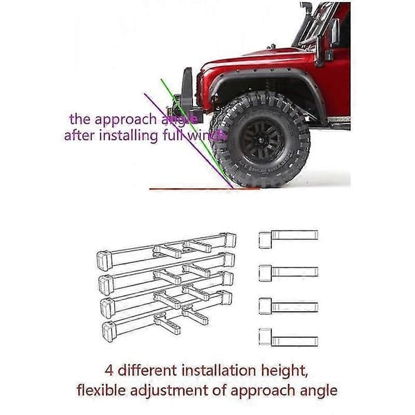 1/10 RC Bil Oppgraderingsdel Aluminium Legering Front & Bakre Støtfanger for Traxxas TRX-4 Crawler Front støtfanger