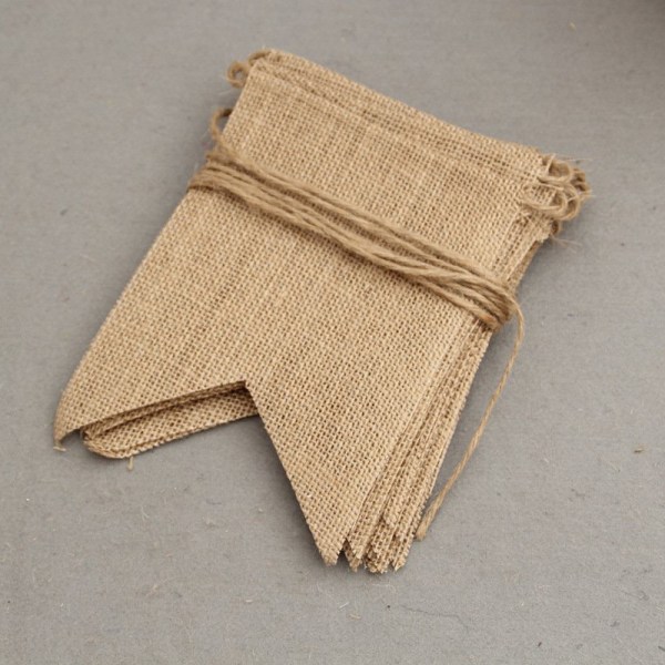 24 Burlap Flaggor för Bröllop, Dop, Inomhus och Utomhus