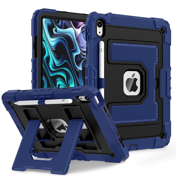 Fodral för iPad 10.2 7:e (2019)/8:e (2020)/9:e (2021) Anti-Fall Ställ (Marinblå)