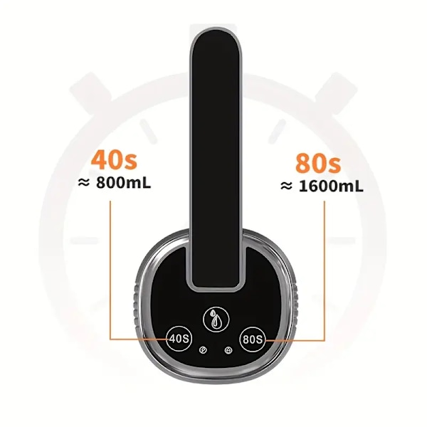 Bærbar 5 gallon vandflaske pumpe dispenser - Foldbar automatisk drikkevandspumpe (sort)
