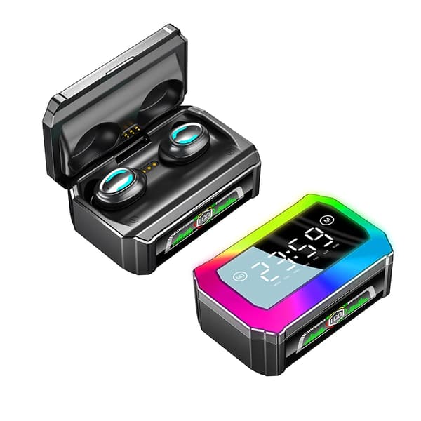 Ægte trådløse Bluetooth hovedtelefoner GQ03 urdisplay farverig trådløs bluetooth Sort