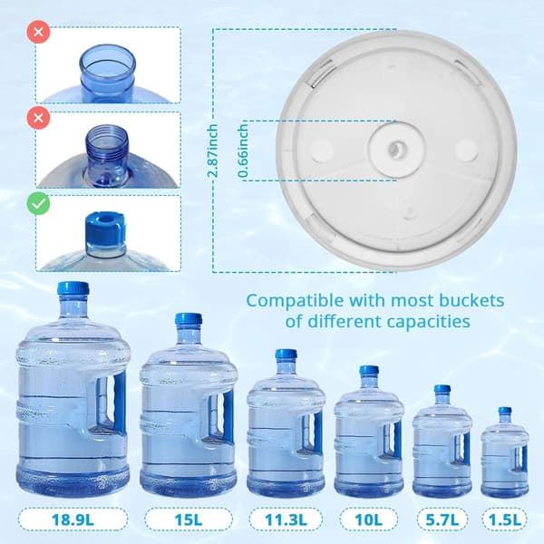 5 Gallon USB Elektrisk vattenautomat Vattenflaskpump för Camping kontor vit