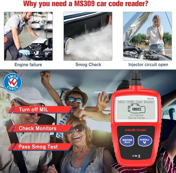Automatisk bildiagnoseverktøy OBD2 EOBD-skanner Les og slett feilkode Vis frysdata