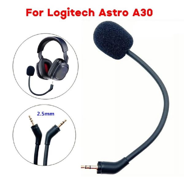 Erstatningsmikrofon til Logitech Astro A30 - 2,5 mm jackstik