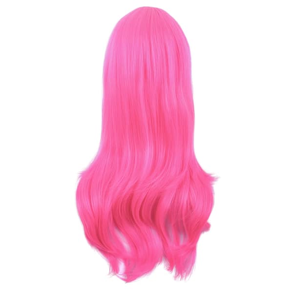 peruk Anime lång lockig peruk 70CM (Neonrosa)