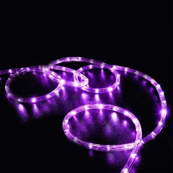 LED-strips, solcelledrevne lyslenker, vanntette, 12 M, 100 lys, 8 moduser (lilla)