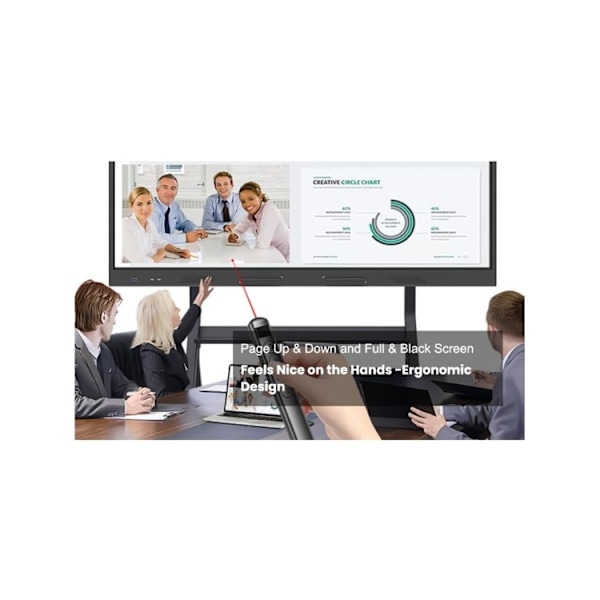 Trådlös Uppladdningsbar USB Presentatör Powerpoint Bildspel Laser Presentation Fjärrkontroll indikator vit