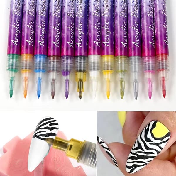 12 stk. Neglekunst Marker Sæt, DIY maleripenne
